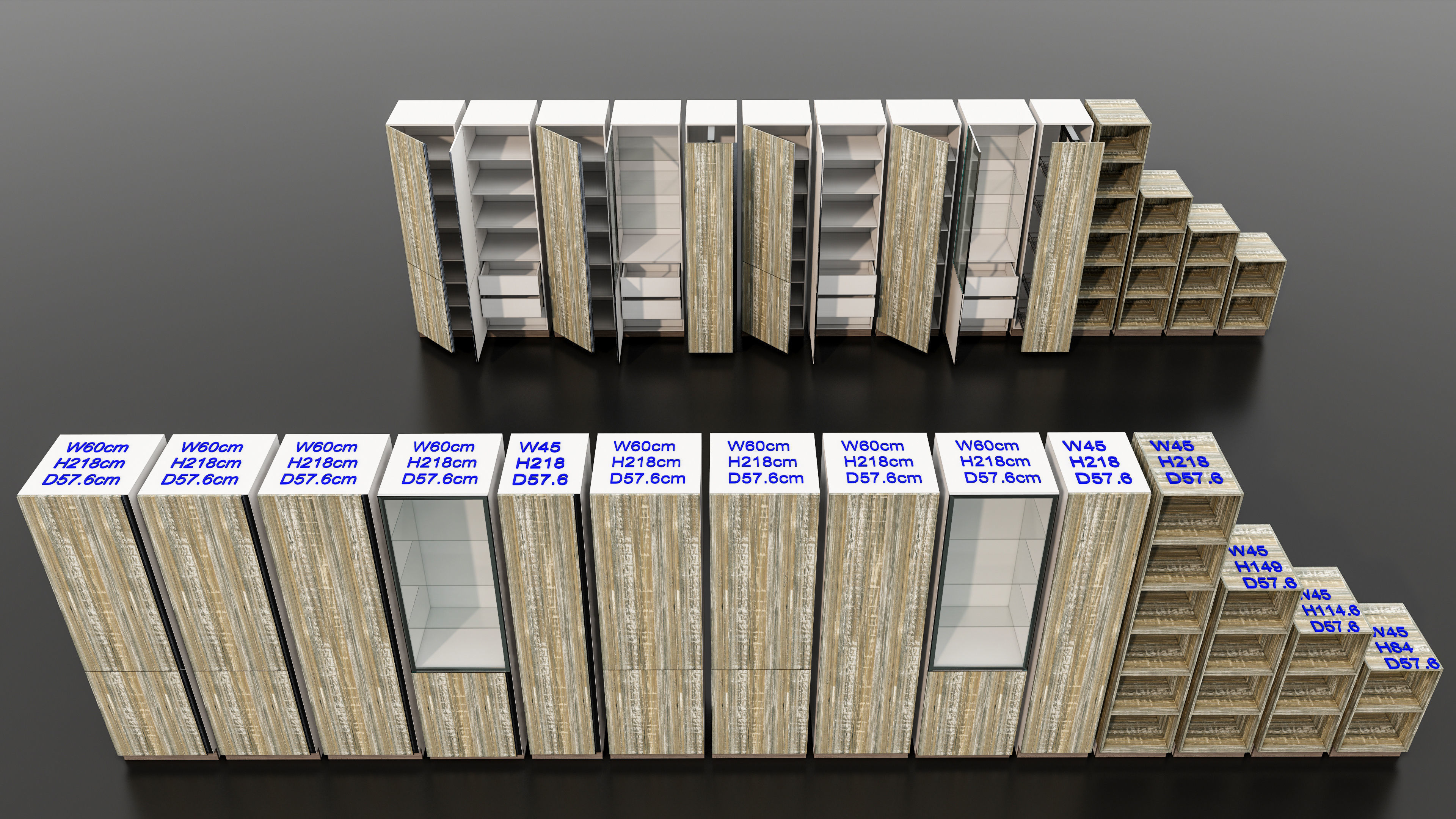 Kitchens and closets library of dynamic blocks Kitchen cabinet Low-poly 3D model_10