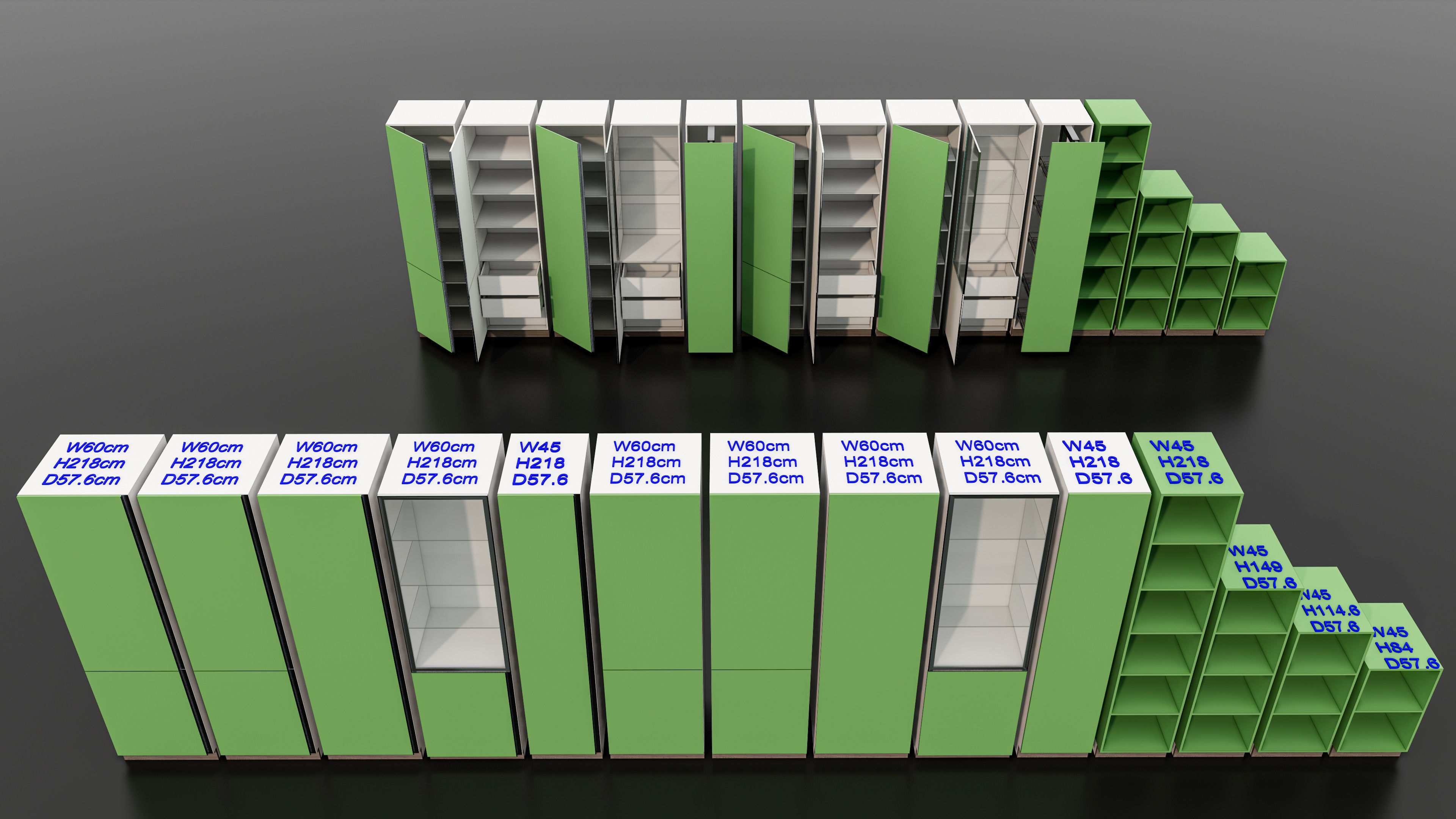 Kitchens and closets library of dynamic blocks Kitchen cabinet Low-poly 3D model_20