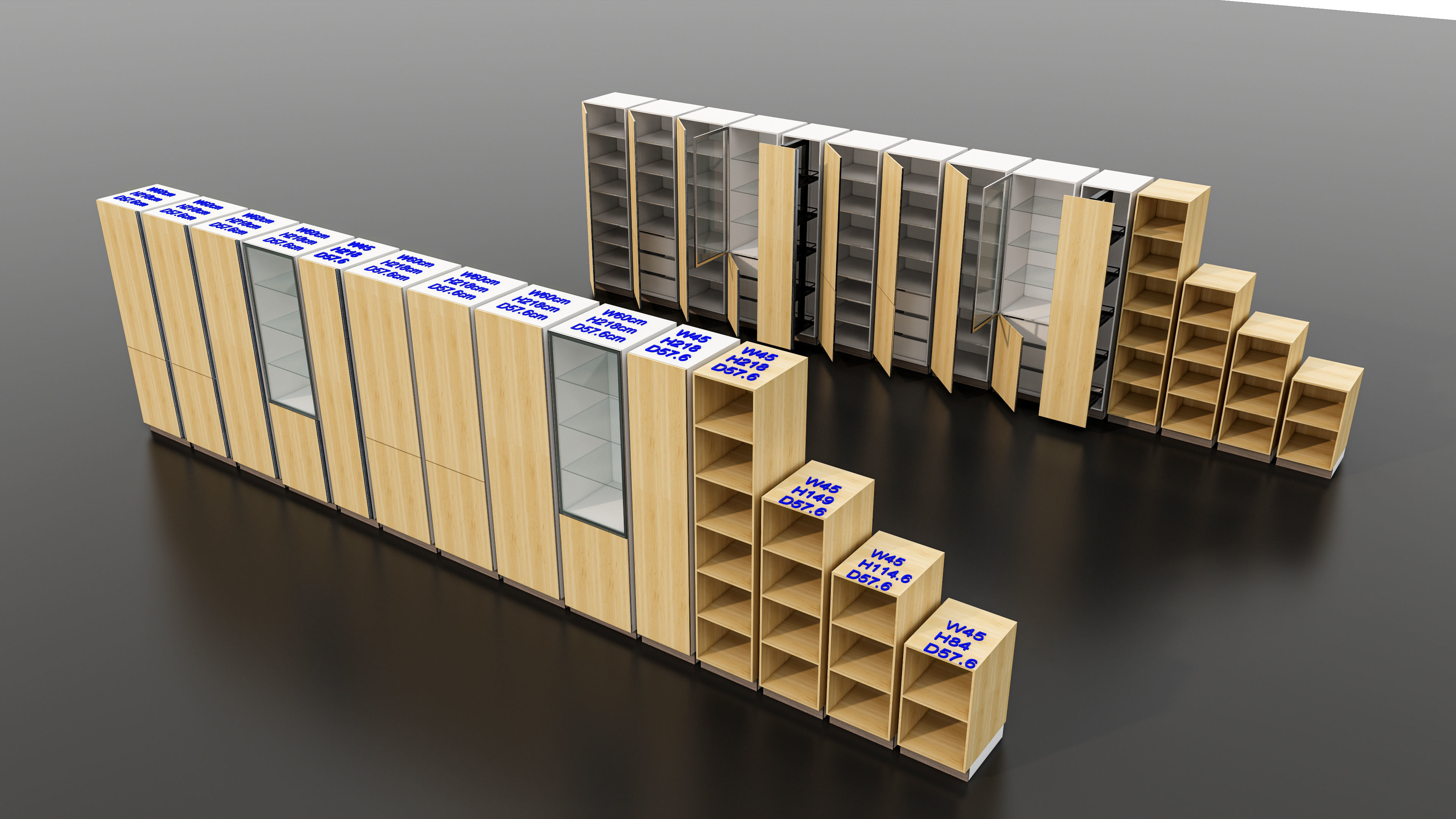 Kitchens and closets library of dynamic blocks Kitchen cabinet Low-poly 3D model_2