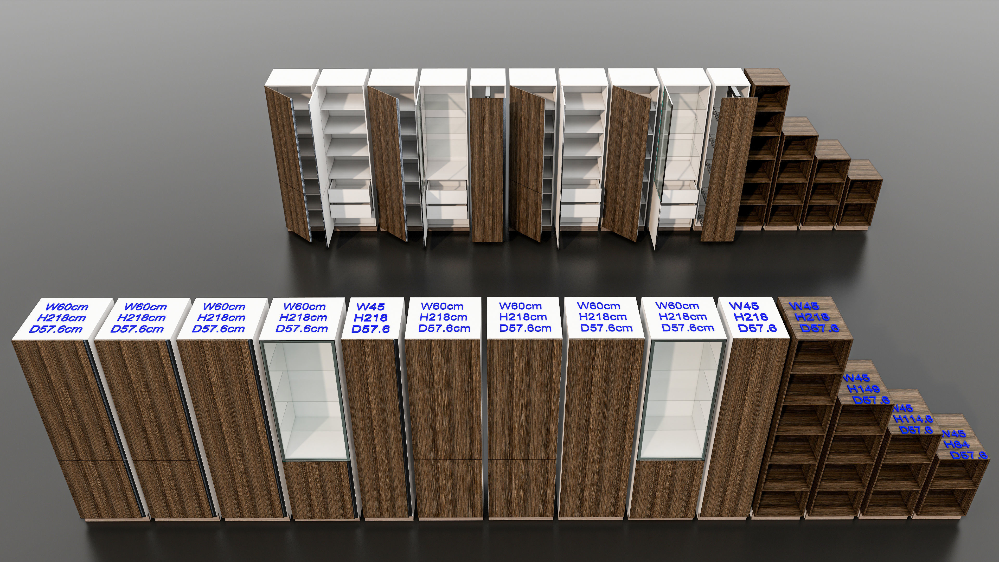 Kitchens and closets library of dynamic blocks Kitchen cabinet Low-poly 3D model_7