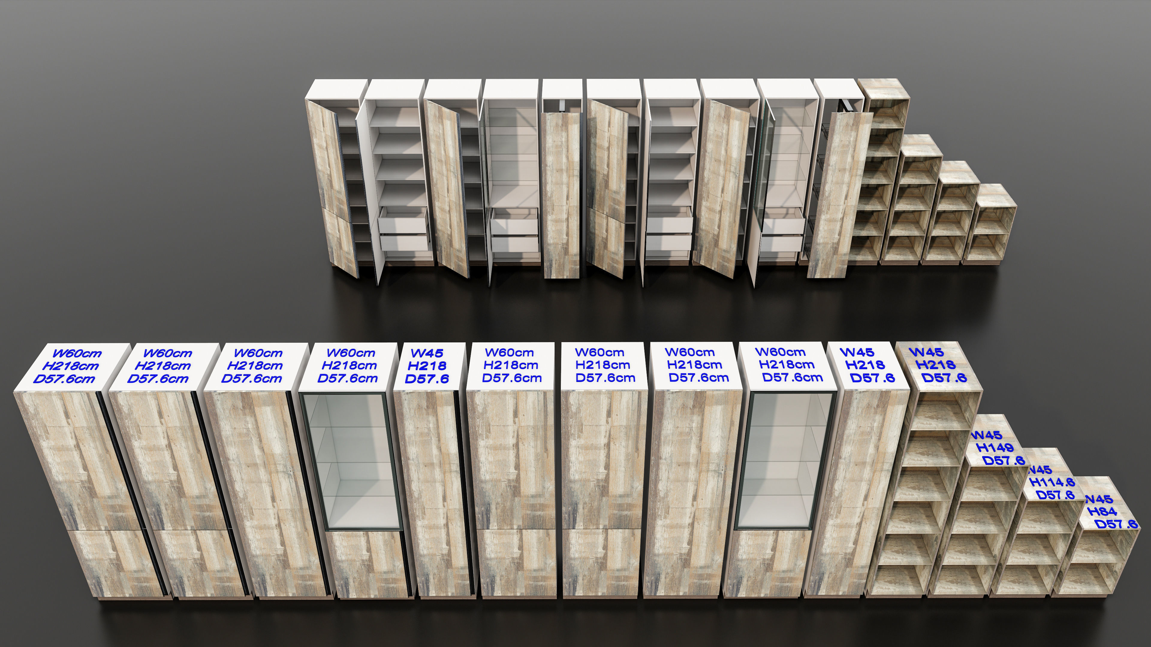 Kitchens and closets library of dynamic blocks Kitchen cabinet Low-poly 3D model_13