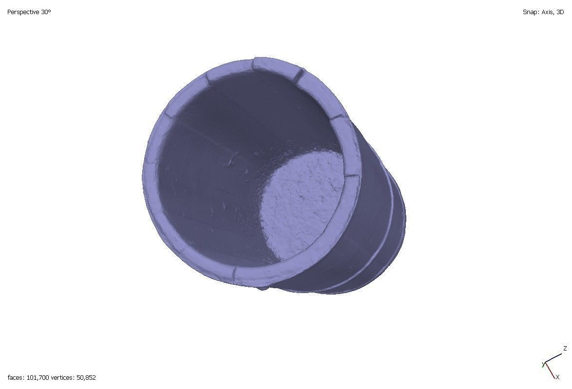 Old wooden tub 3D model_3