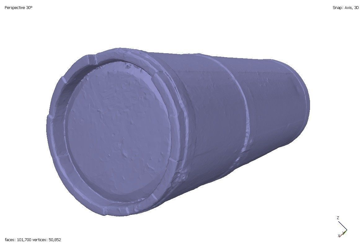 Old wooden tub 3D model_5