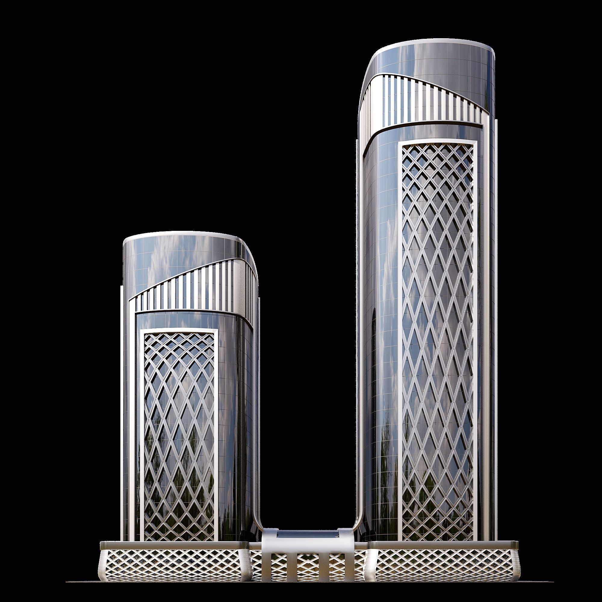 High-Rise Building 3D model_1