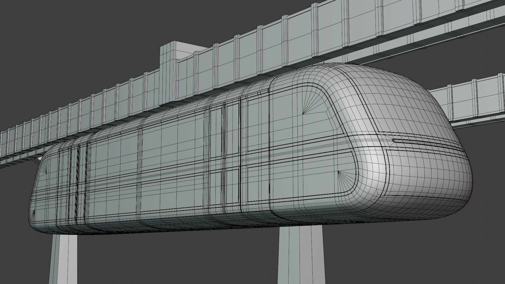 Elevated trains long and short 2024 3D Model Collection_3