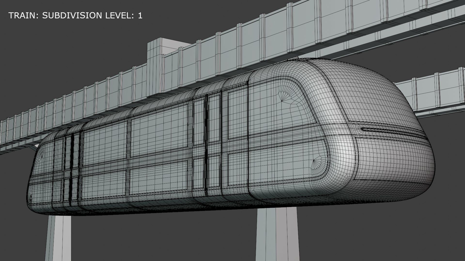 Elevated trains long and short 2024 3D Model Collection_4