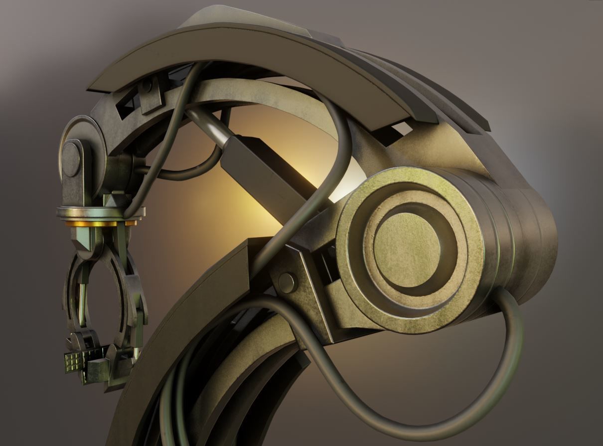 Rigged Industrial Robot Arm Alu Version Low-poly 3D model_22