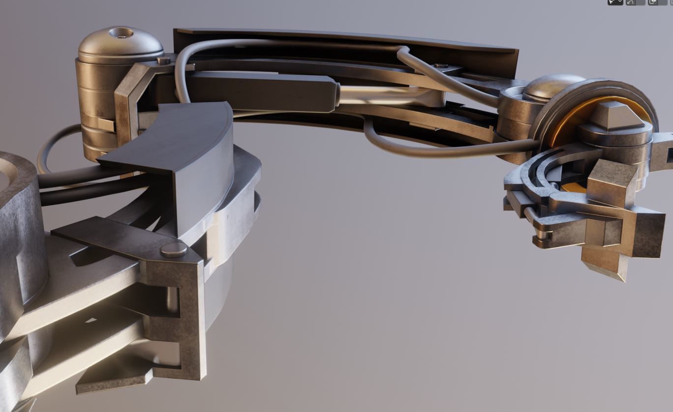 Rigged Industrial Robot Arm Alu Version Low-poly 3D model_25