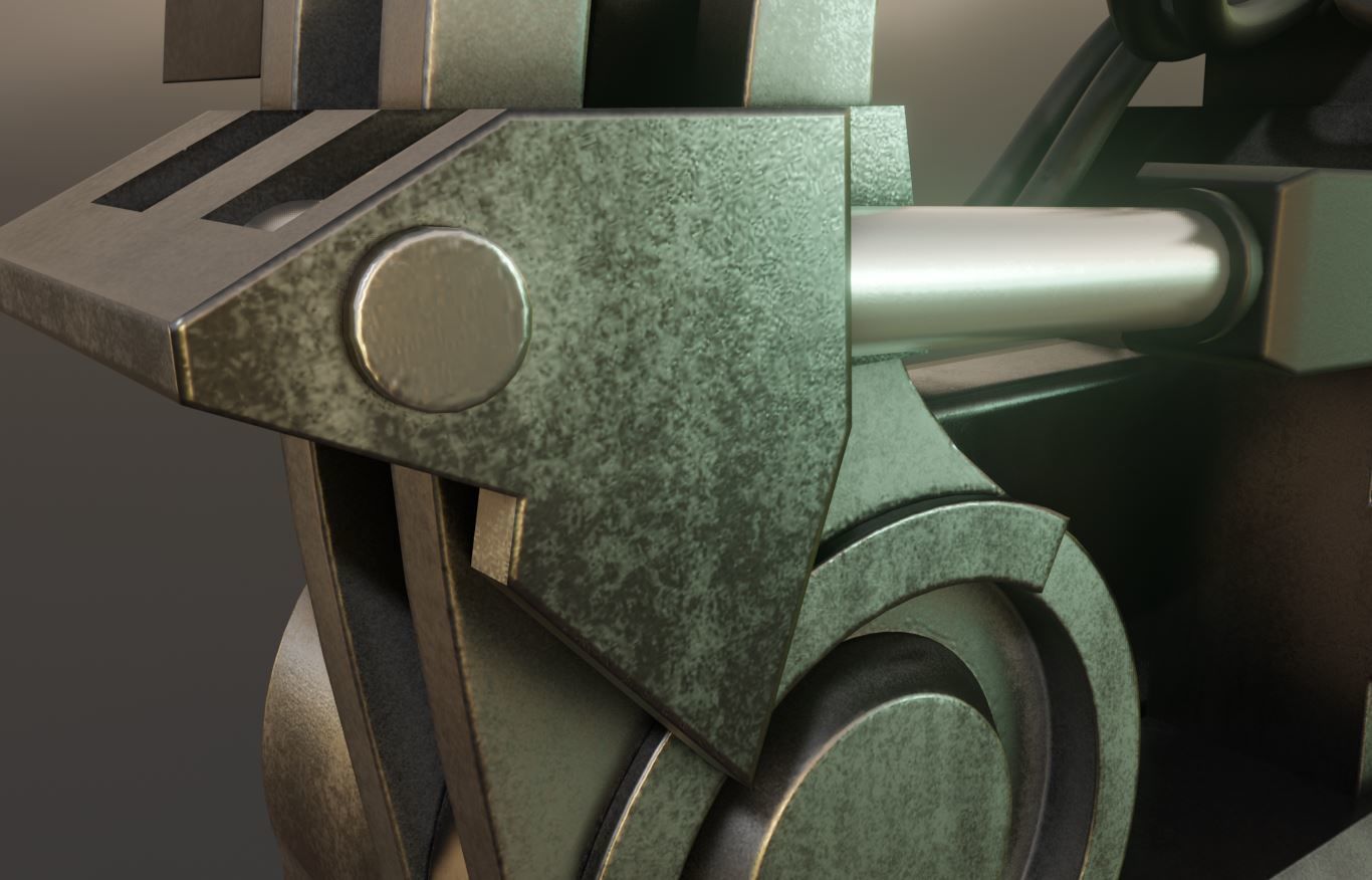 Rigged Industrial Robot Arm Alu Version Low-poly 3D model_8