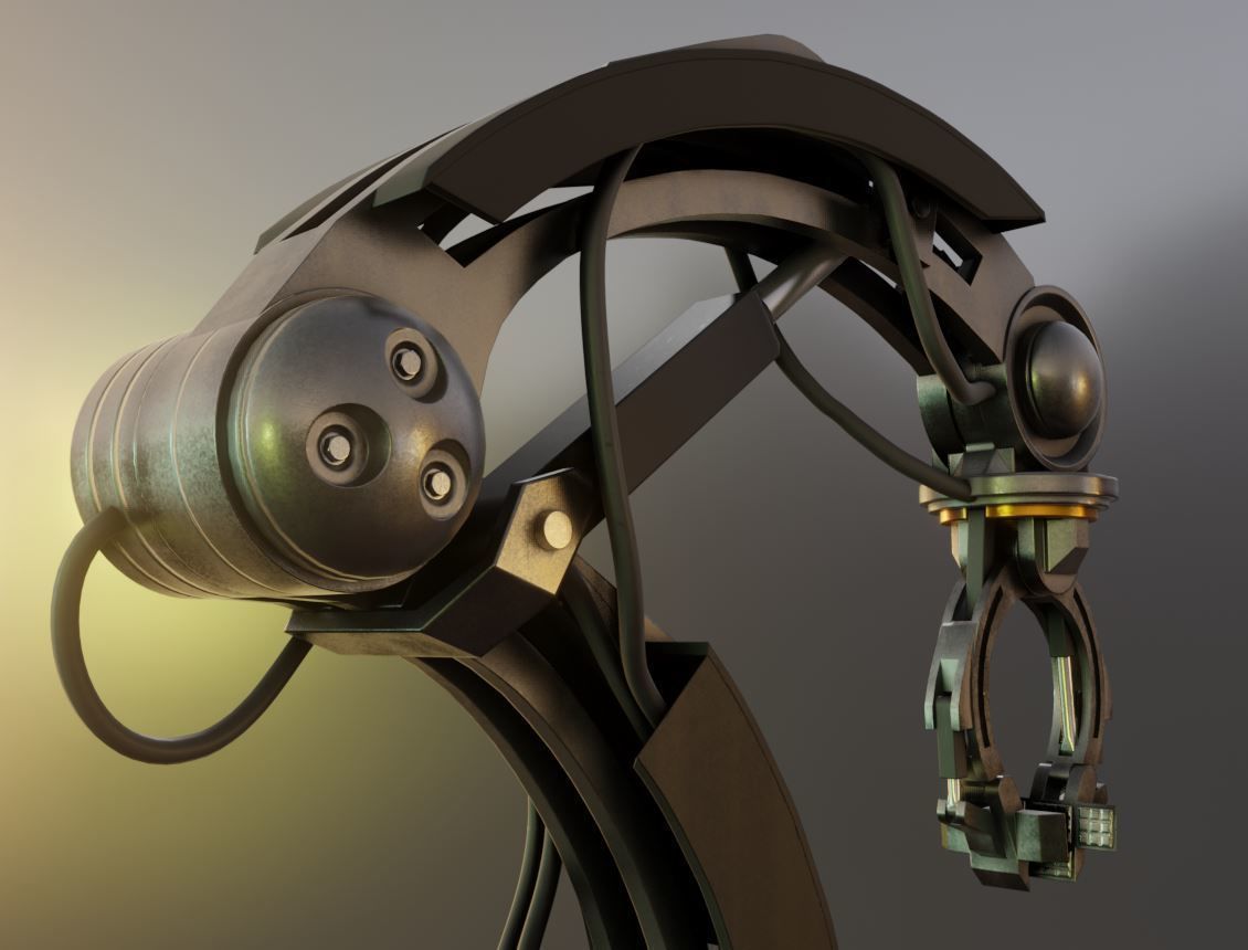 Rigged Industrial Robot Arm Alu Version Low-poly 3D model_21