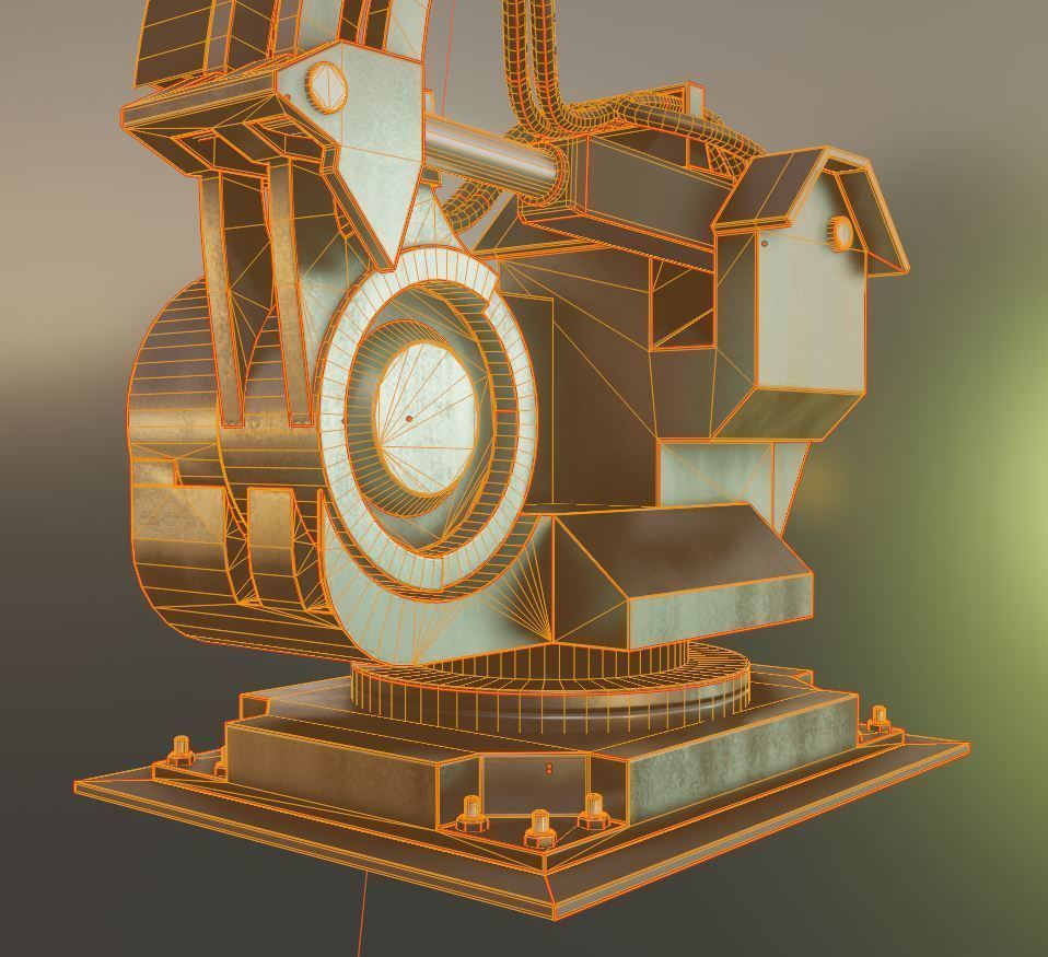 Rigged Industrial Robot Arm Alu Version Low-poly 3D model_16