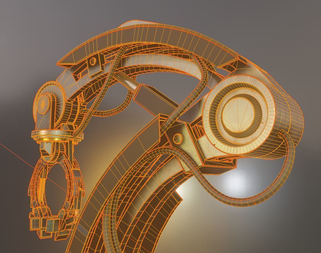 Rigged Industrial Robot Arm Alu Version Low-poly 3D model_18