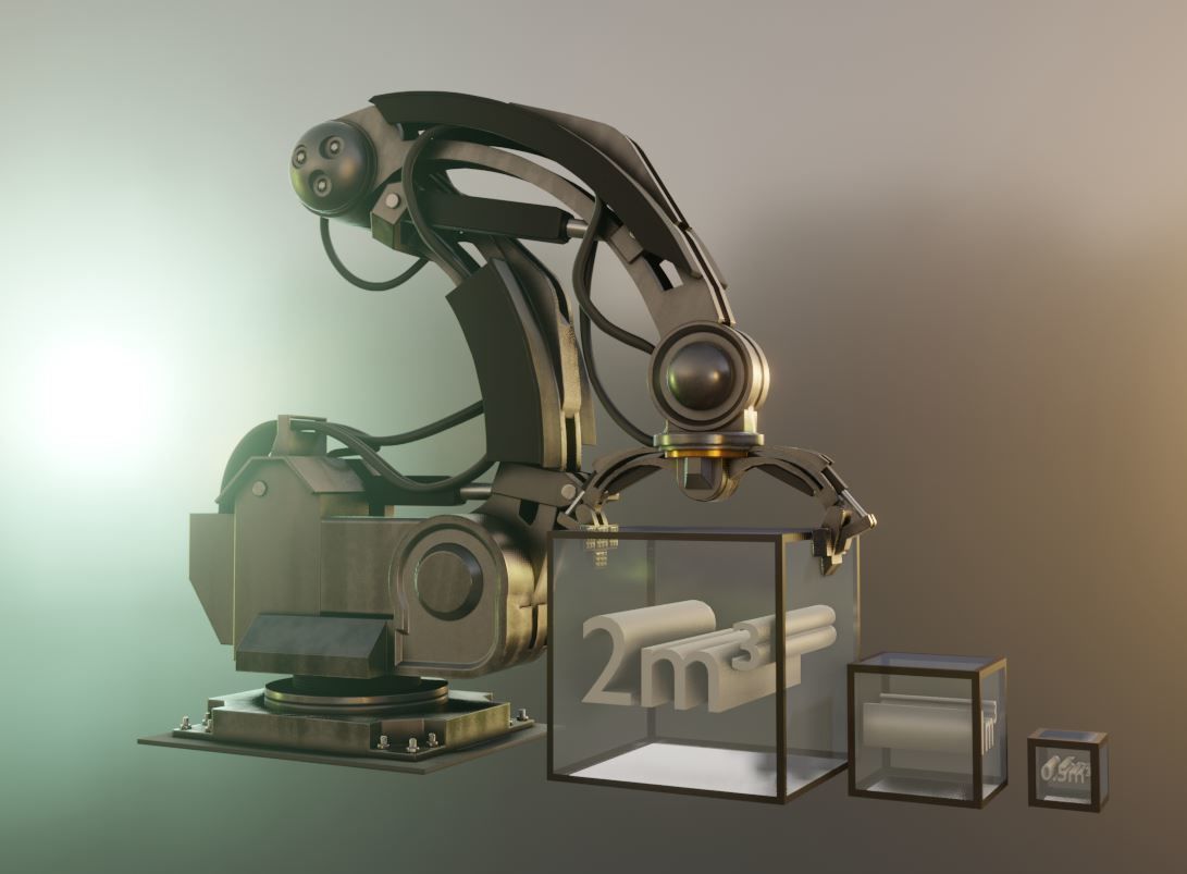 Rigged Industrial Robot Arm Alu Version Low-poly 3D model_33