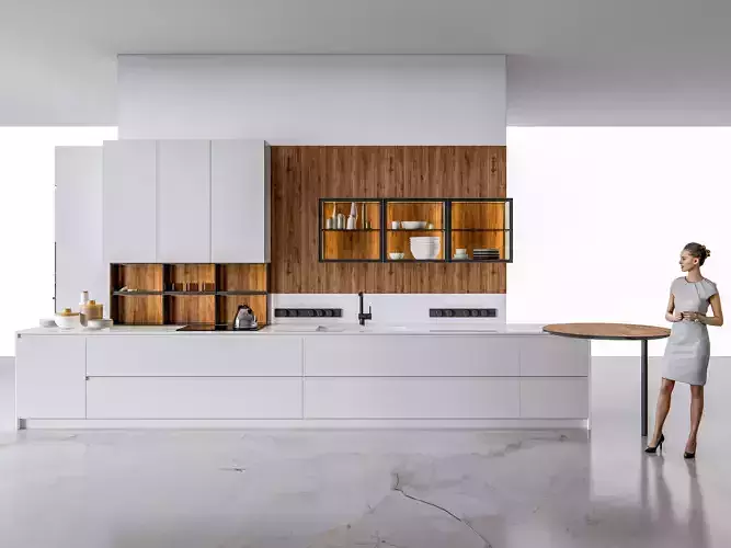 Kitchen fully parametric  Resizable manufacturable 0043 Low-poly 3D model