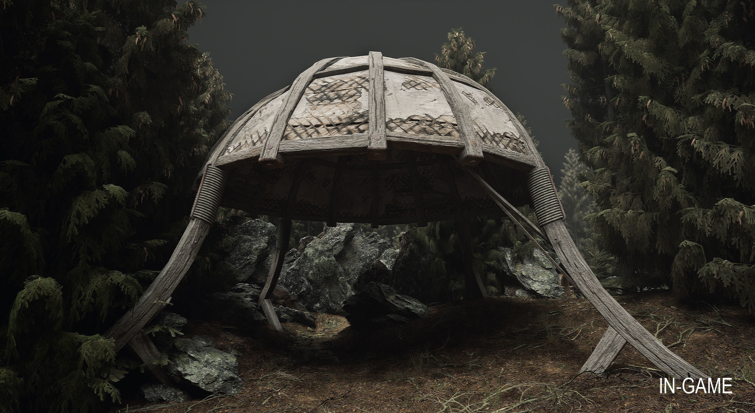 Wooden Dome Low-poly 3D model_15