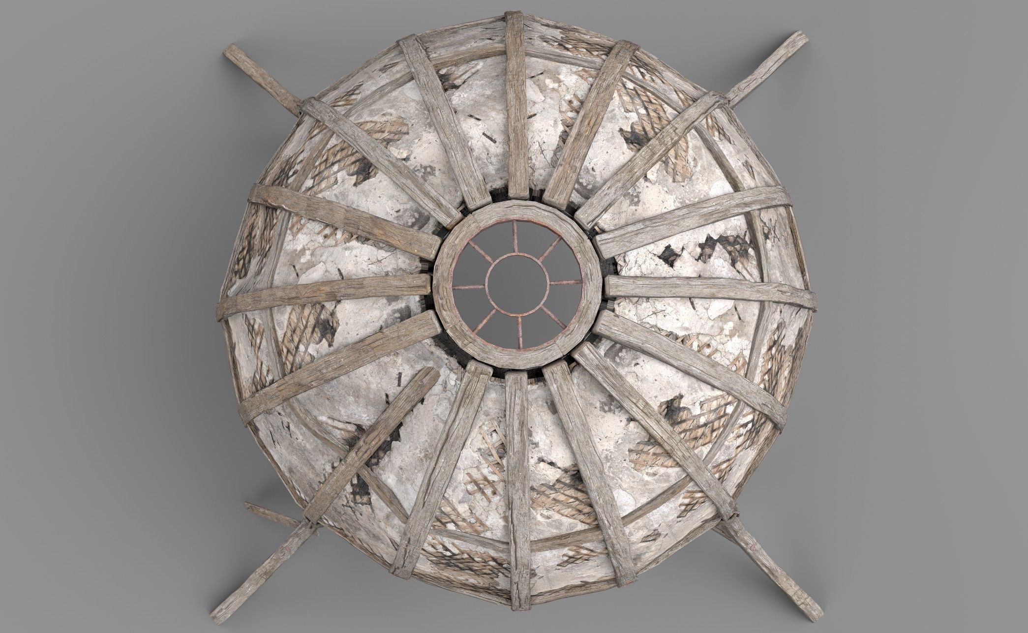 Wooden Dome Low-poly 3D model_1