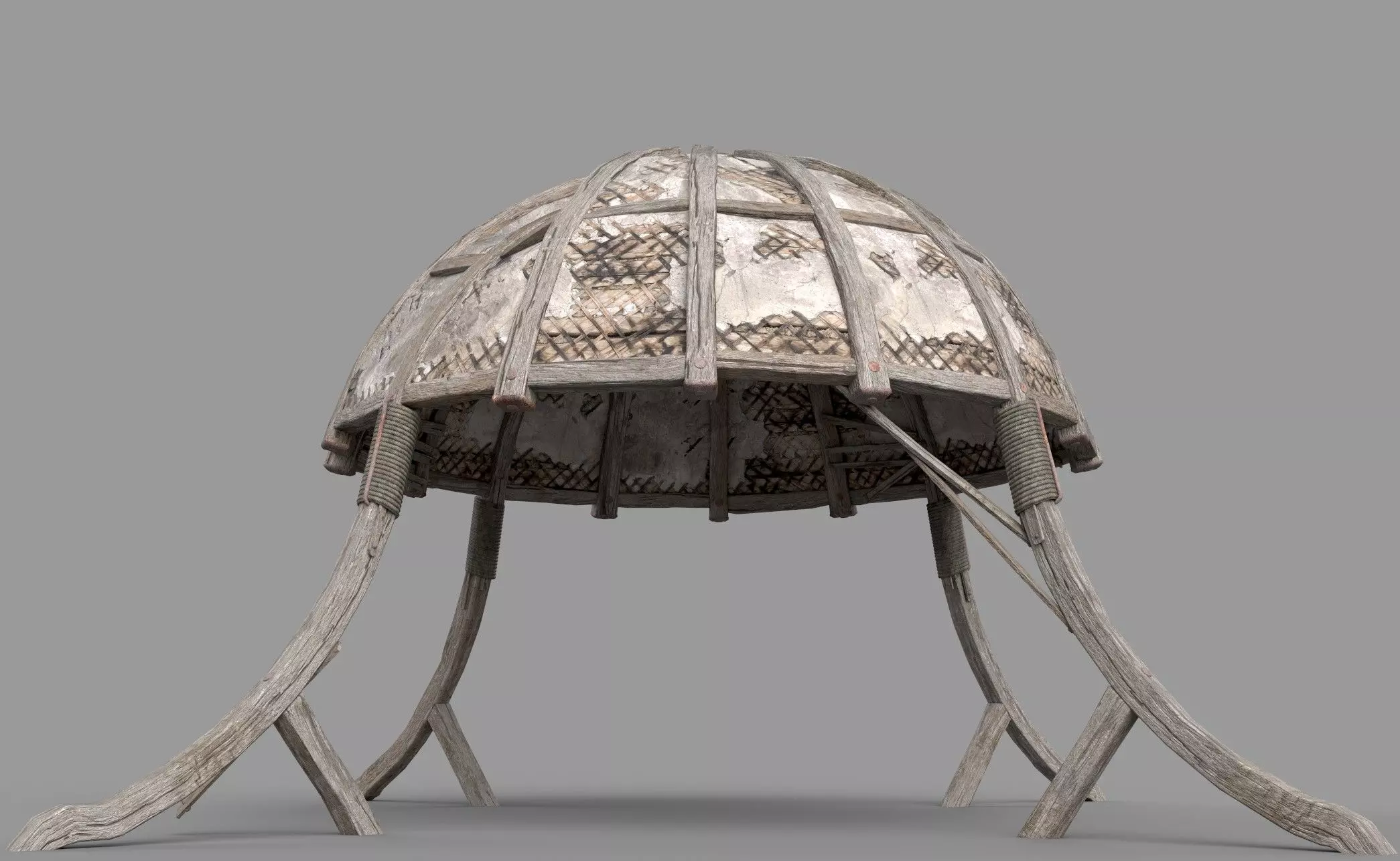 Wooden Dome Low-poly 3D model_0