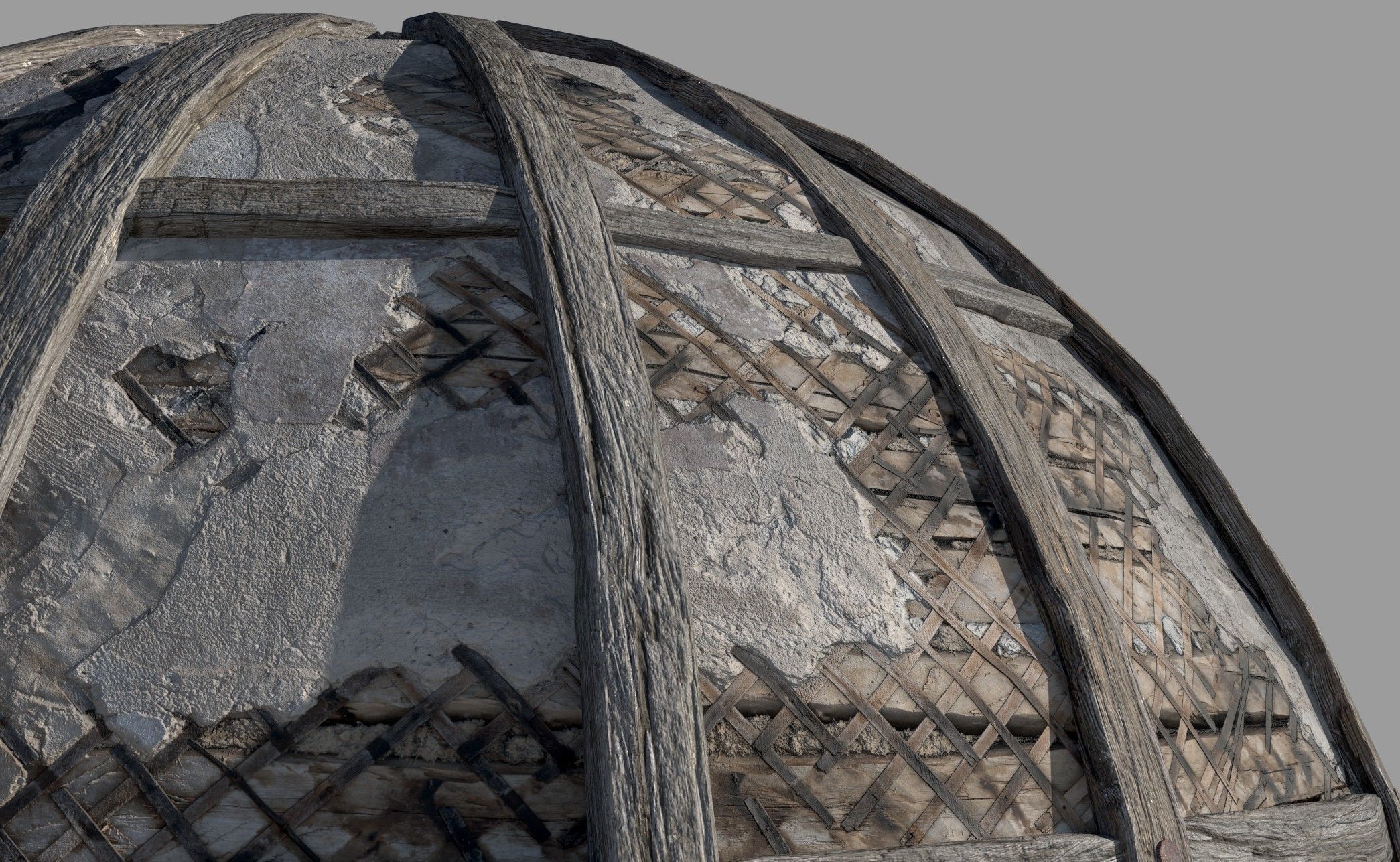 Wooden Dome Low-poly 3D model_9