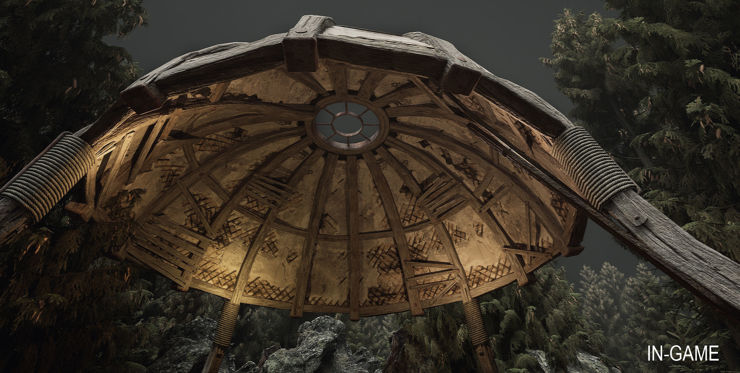 Wooden Dome Low-poly 3D model_17