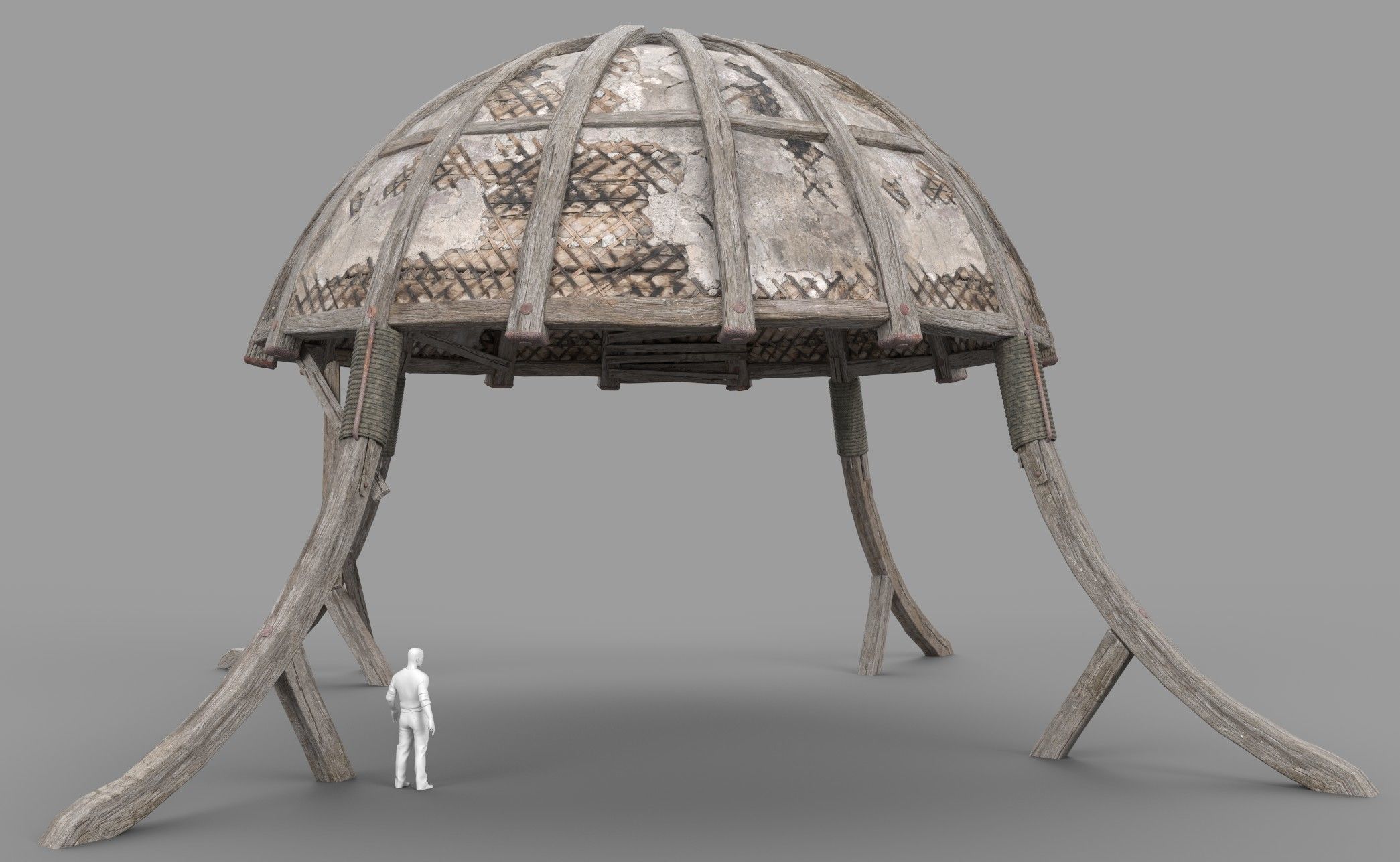 Wooden Dome Low-poly 3D model_14