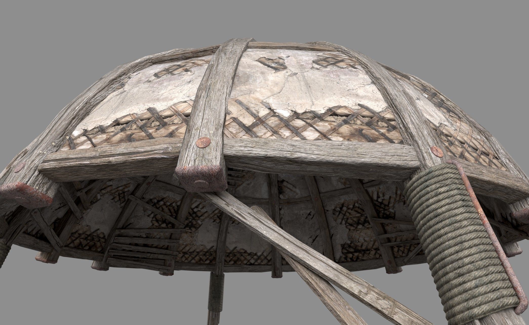 Wooden Dome Low-poly 3D model_4