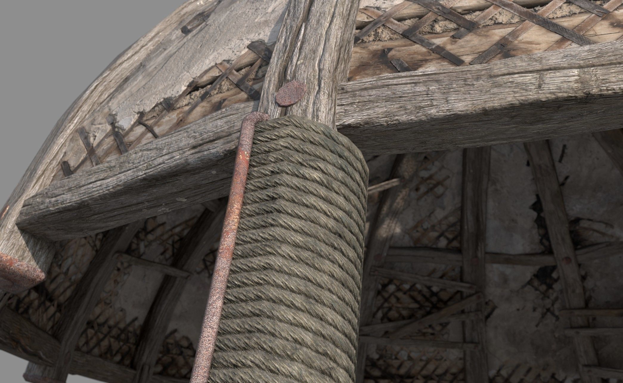 Wooden Dome Low-poly 3D model_7