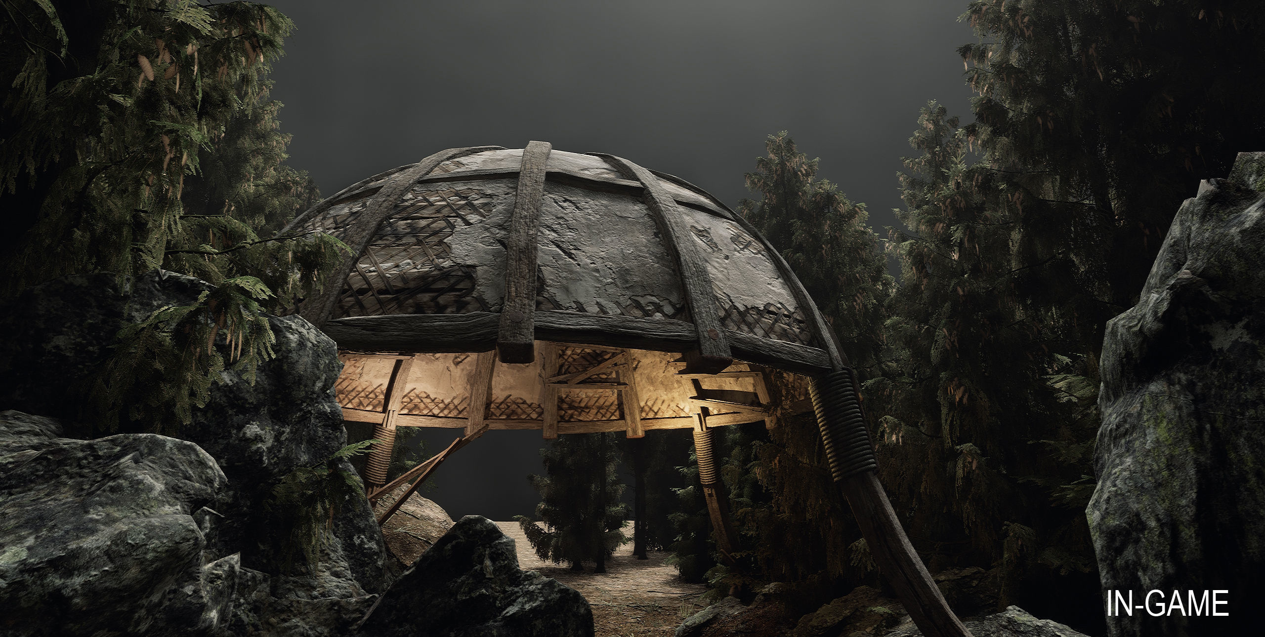 Wooden Dome Low-poly 3D model_22