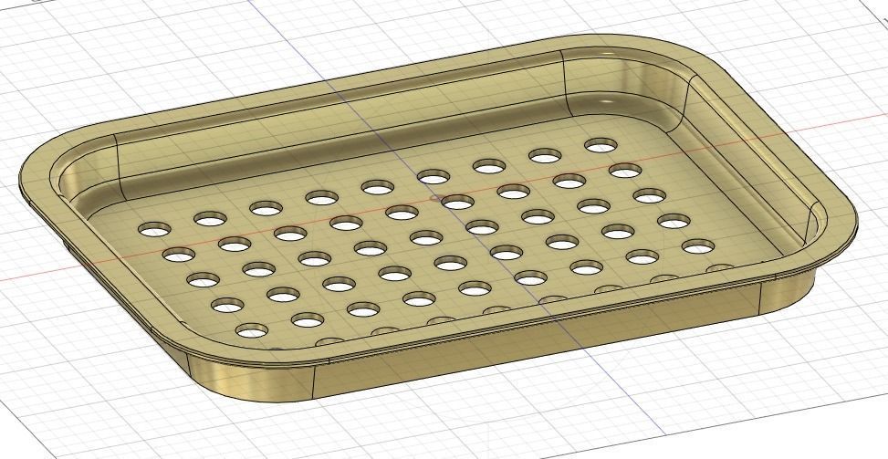 Tray with hole 3D print model_1