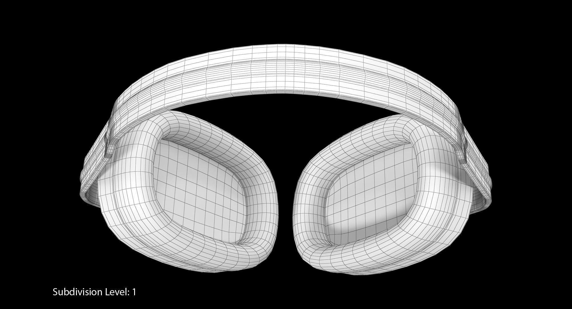 Earmuffs Red Low-poly 3D model_9