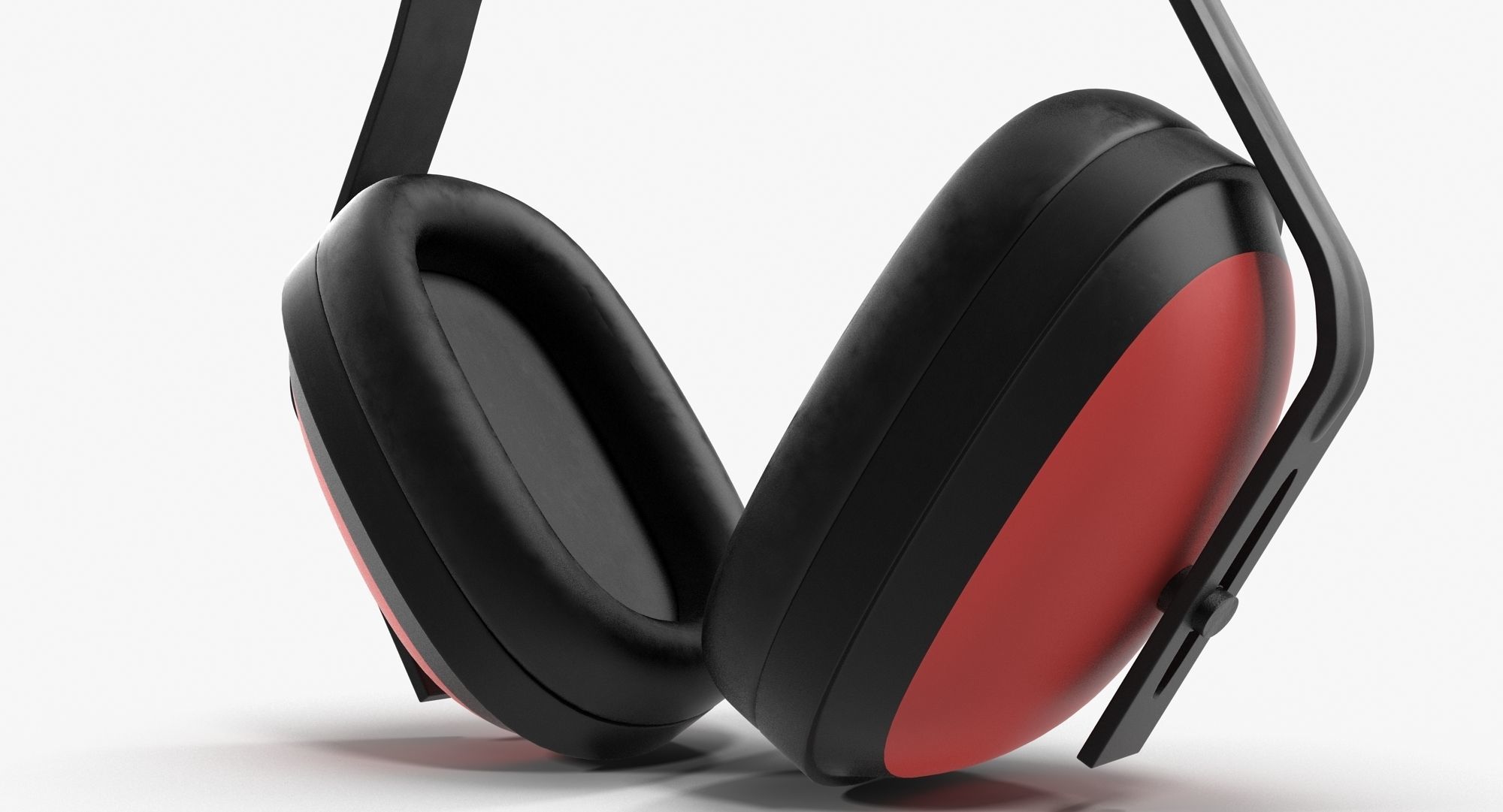 Earmuffs Red Low-poly 3D model_10