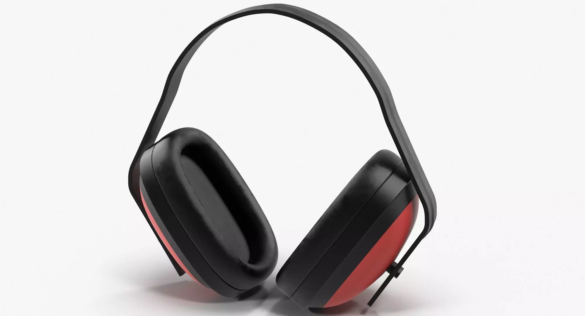 Earmuffs Red Low-poly 3D model_0