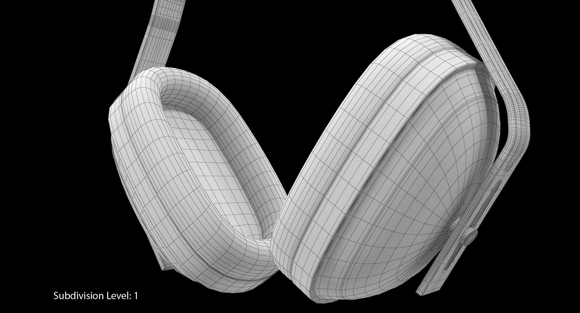 Earmuffs Red Low-poly 3D model_12