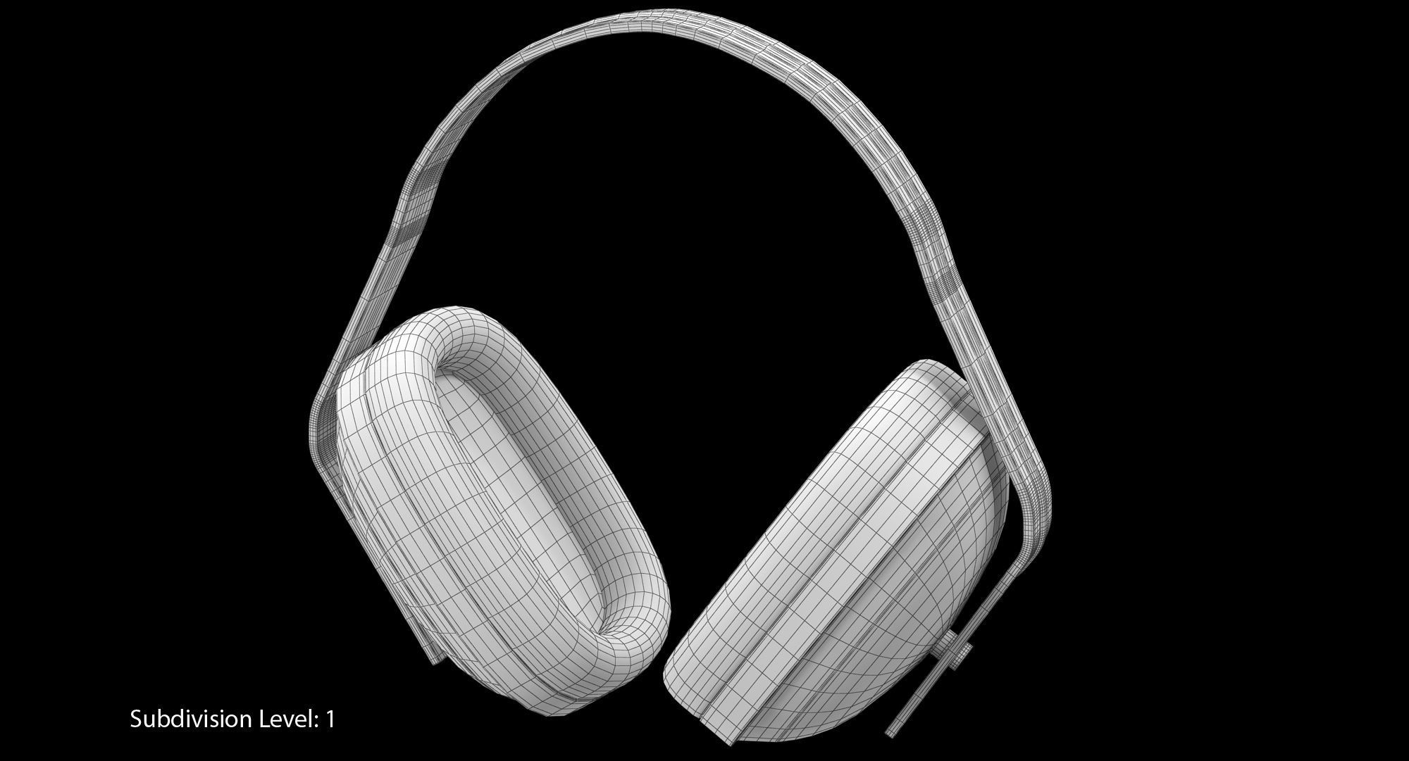 Earmuffs Red Low-poly 3D model_3
