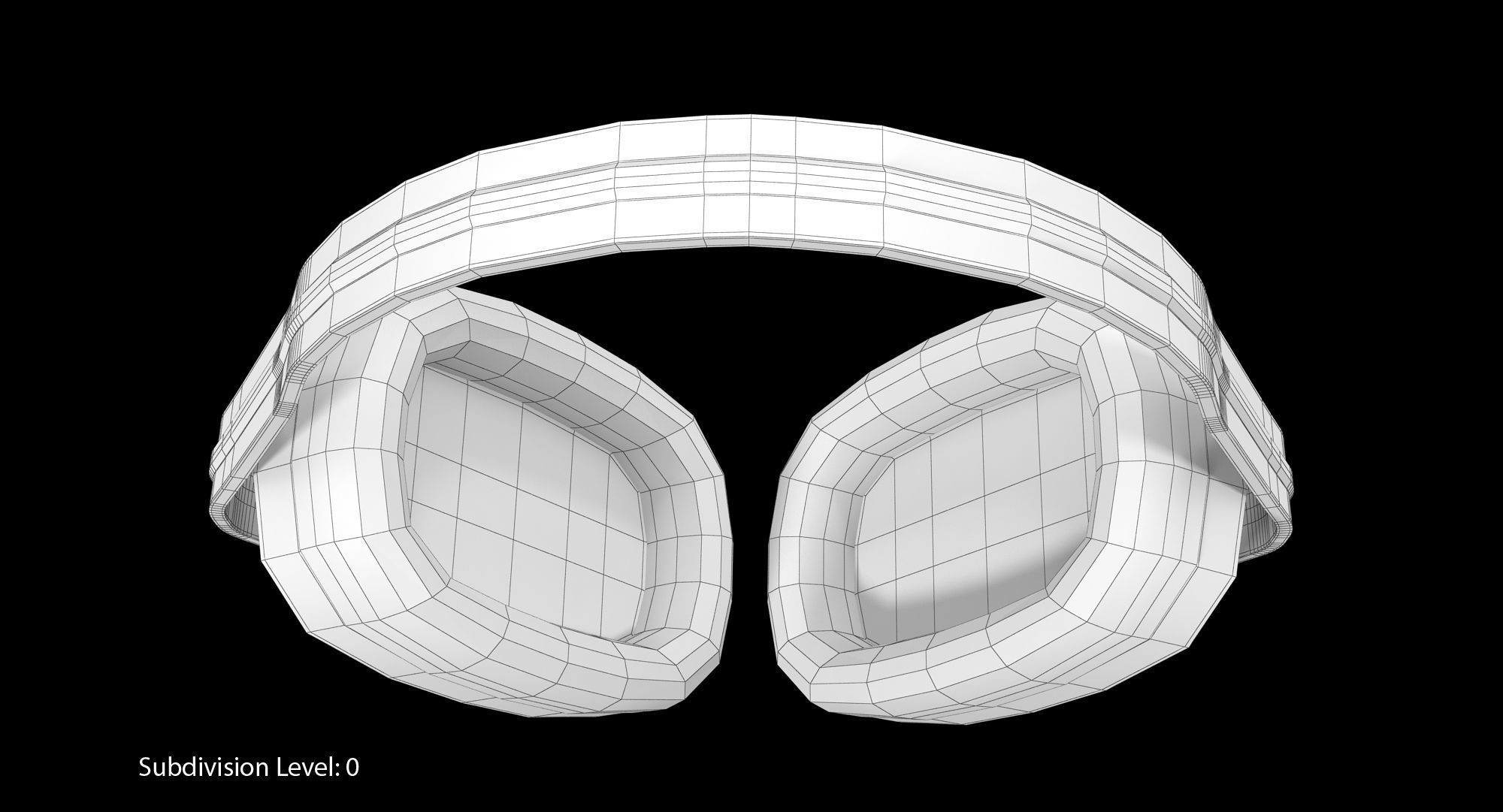 Earmuffs Red Low-poly 3D model_8