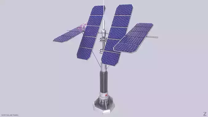 Scifi solar panel Low-poly 3D model