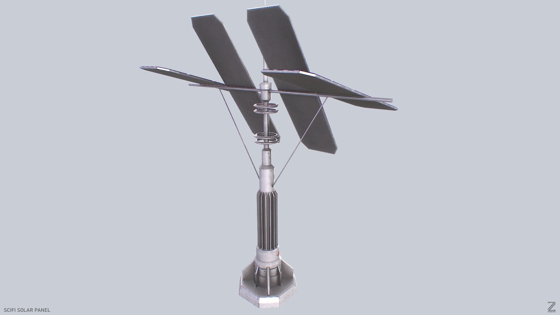 Scifi solar panel Low-poly 3D model_7