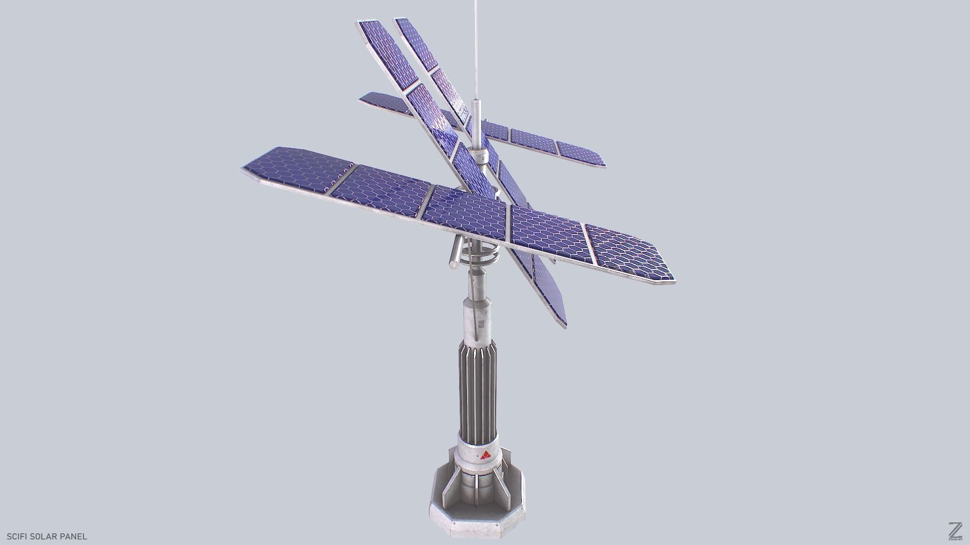 Scifi solar panel Low-poly 3D model_8