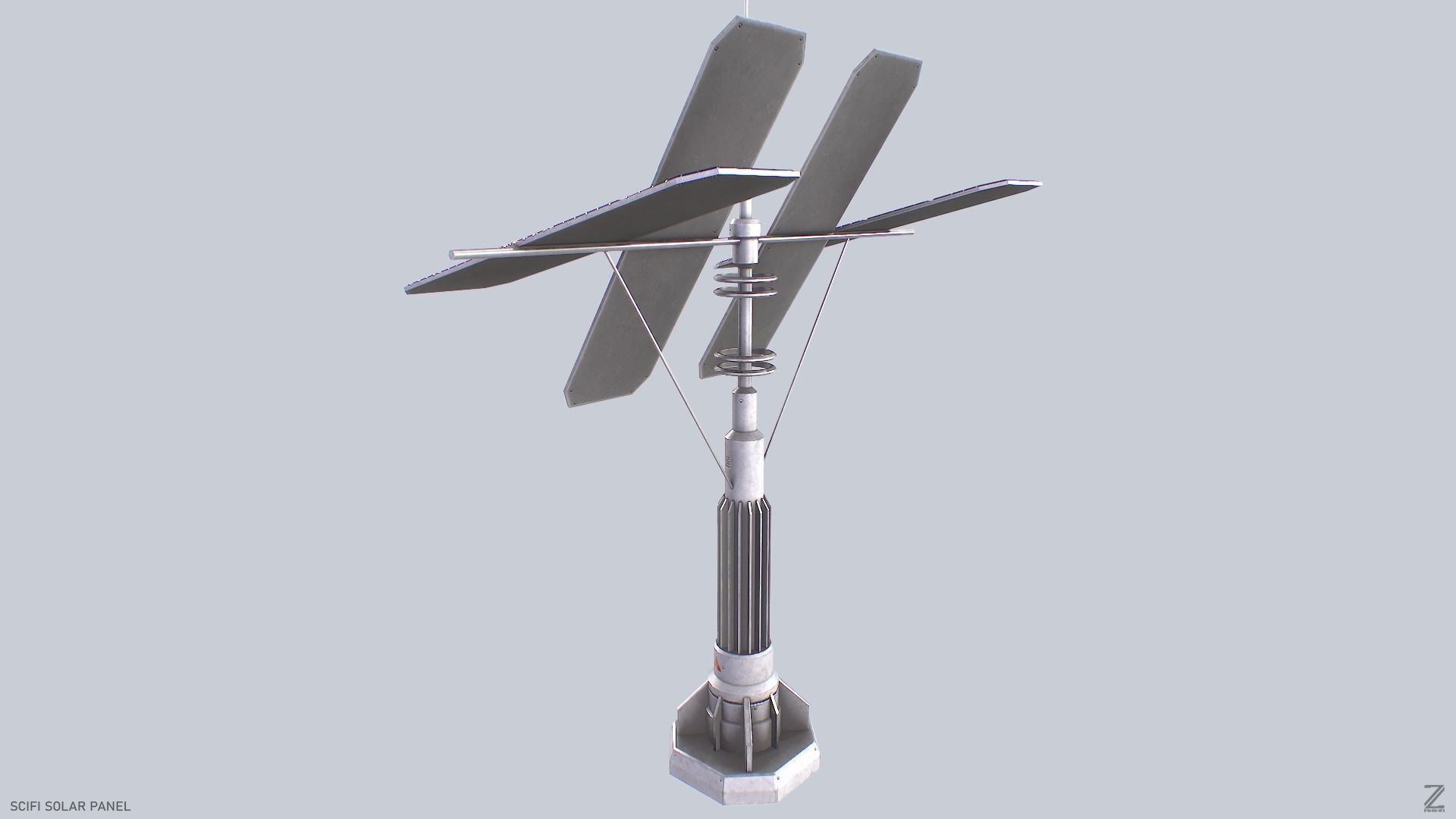 Scifi solar panel Low-poly 3D model_5