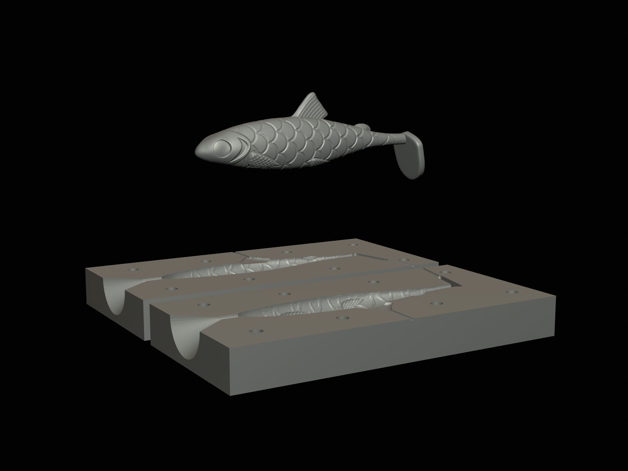 2x am bait fish 12cm 16 cm hoof form for predator fishing  3D print model_7