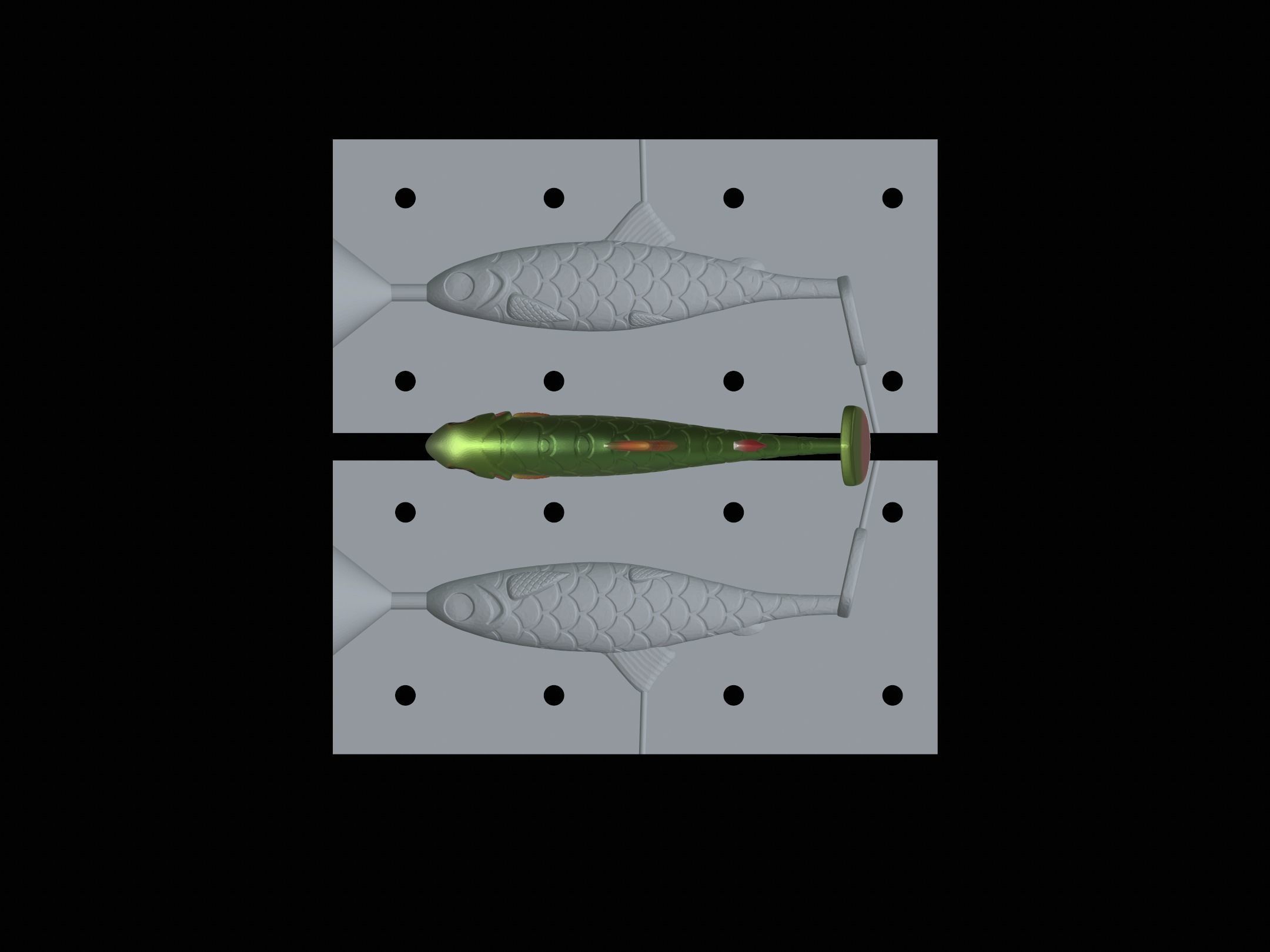 2x am bait fish 12cm 16 cm hoof form for predator fishing  3D print model_4