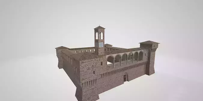 Italian castle Low-poly 3D model