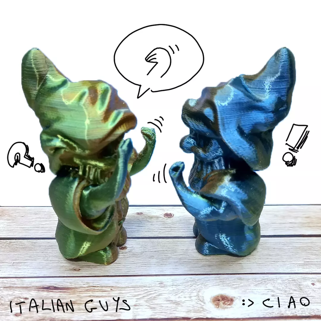 Italian dwarf articulated with hand gestures 3D print model_0