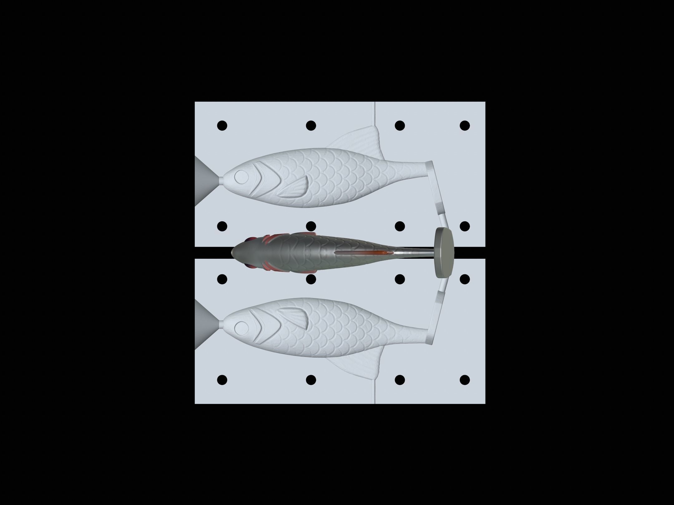 2x am bait fish 12cm 16cm hoof form for predator fishing  3D print model_6