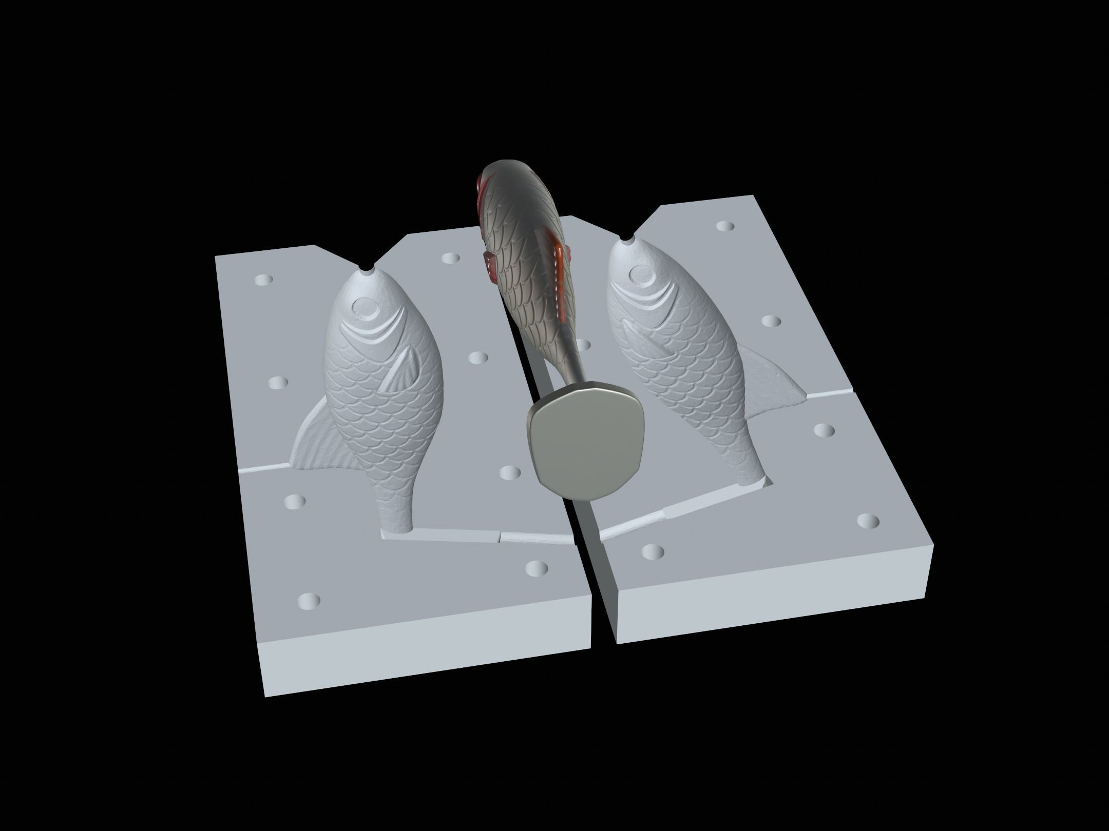 2x am bait fish 12cm 16cm hoof form for predator fishing  3D print model_2