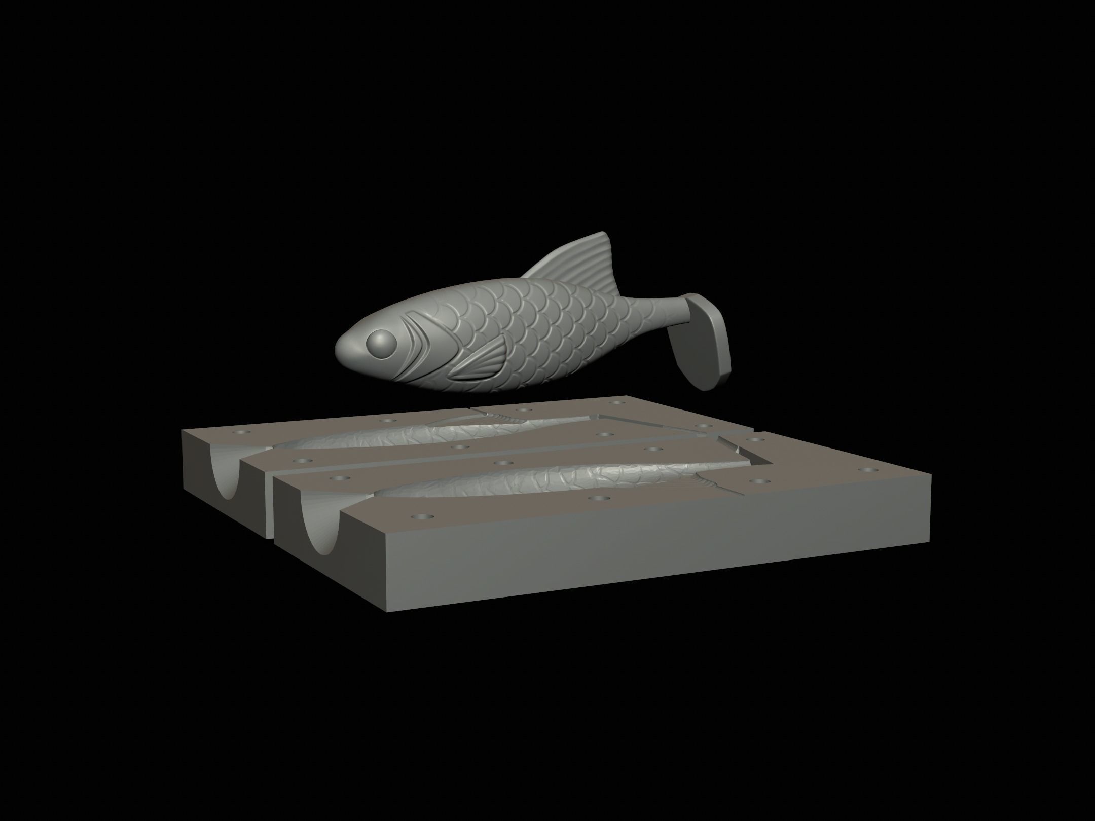 2x am bait fish 12cm 16cm hoof form for predator fishing  3D print model_8