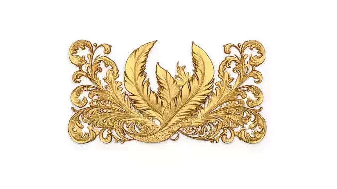 feather decor set wall panel 13 3D model