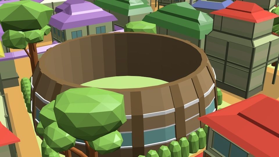 Konoha Naruto in Loupolli style Free low-poly 3D model_8