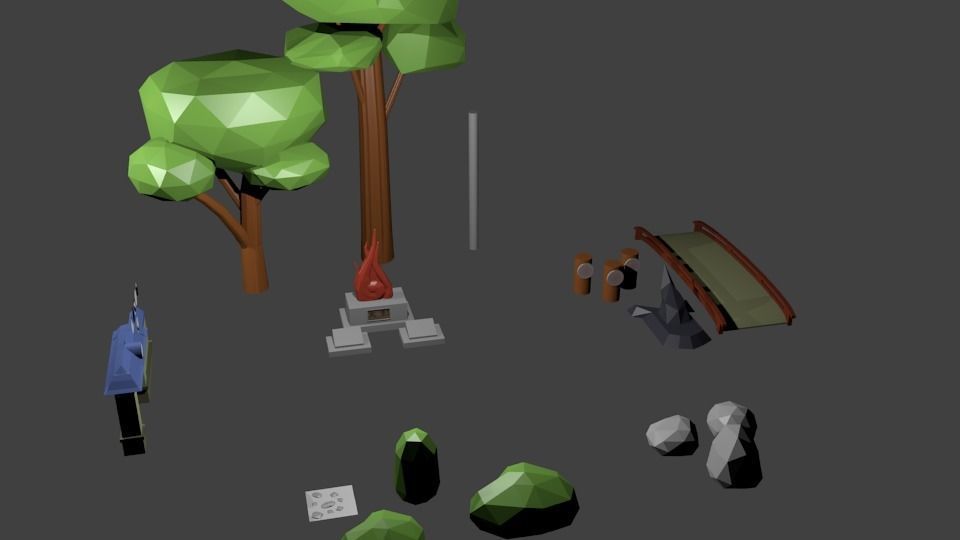 Konoha Naruto in Loupolli style Free low-poly 3D model_12