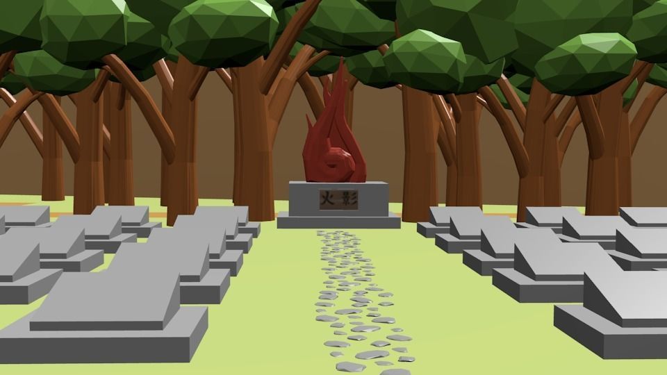 Konoha Naruto in Loupolli style Free low-poly 3D model_10