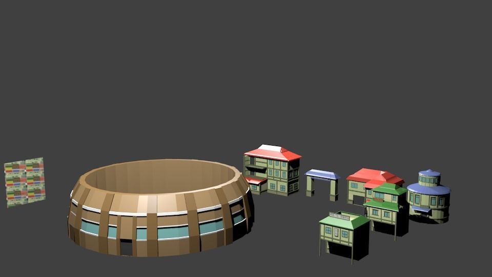 Konoha Naruto in Loupolli style Free low-poly 3D model_9